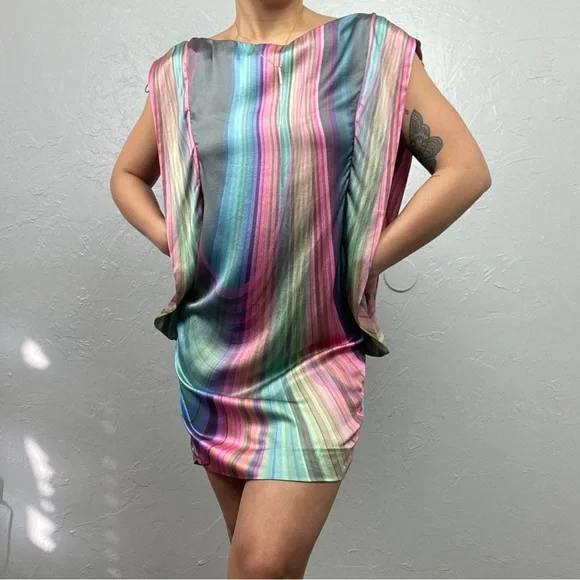 Elizabeth and James | Dresses | Elizabeth James Silk Cosmic Rainbow Cocktail  Party Mini Dress Size 2 | Poshmark